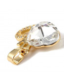 Corazón (13). Aleación+Zirconia. Baño 18KGold. 16x19x8 milímetros. 5x3 mm cierre. 1 unidad. Corazón (13). Aleación+Zirconia. Baño 18KGold. 16x19x8 milímetros. 5x3 mm cierre. 1 unidad.