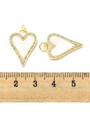 Corazón (14). Aleación + Zirconia + Shell. Baño 18KGold. 21x15x2 mm. 3 mm arandela. 1 unidad. Corazón (14). Aleación + Zirconia + Shell. Baño 18KGold. 21x15x2 mm. 3 mm arandela. 1 unidad.