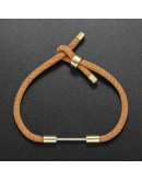 Cadena regulable para pulsera. Algodón. GOLDEN ROD. Pin con rosca. Baño 18KGold.. 230x3 mm. 1 ud.