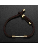 Cadena regulable para pulsera. Algodón. BLACK. Pin con rosca. Baño 18KGold.. 230x3 mm. 1 ud.