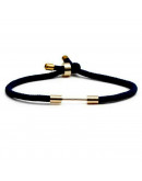 Cadena regulable para pulsera. Algodón. BLACK. Pin con rosca. Baño 18KGold.. 230x3 mm. 1 ud.