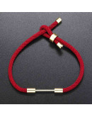 Cadena regulable para pulsera. Algodón. RED. Pin con rosca. Baño 18KGold.. 230x3 mm. 1 ud.