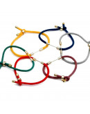 Cadena regulable para pulsera. Algodón. RED. Pin con rosca. Baño 18KGold.. 230x3 mm. 1 ud.