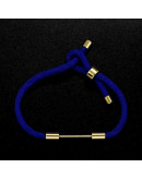 Cadena regulable para pulsera. Algodón. BLUE. Pin con rosca. Baño 18KGold.. 230x3 mm. 1 ud.