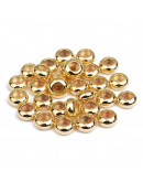 Donut de ajuste. Aleación de cobre. Baño 18K Gold. 8 mm diámetro. 3 mm perforación silicona. 4 uds. Donut de ajuste. Aleación de cobre. Baño 18K Gold. 8 mm diámetro. 3 mm perforación silicona. 4 uds.