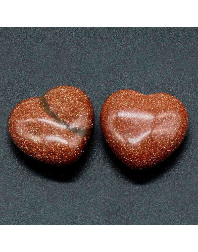 Aventurina Café. Corazón (2). 16x5 milímetros. 1 mm perforación. 1 unidad.