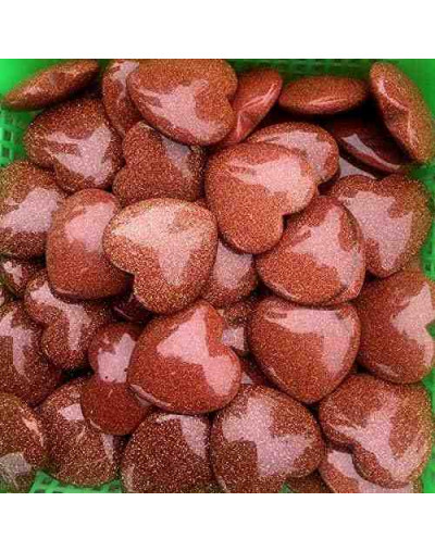 Aventurina Café. Corazón (2). 16x5 milímetros. 1 mm perforación. 1 unidad.