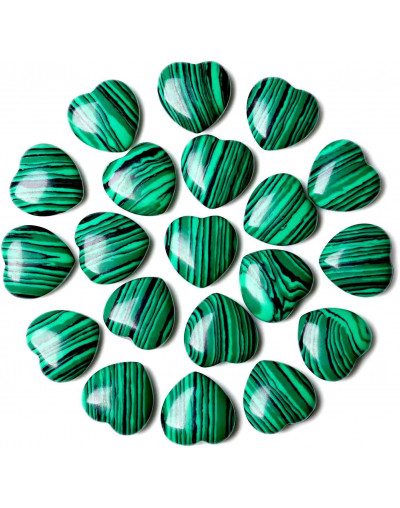 Malaquita Sintética. Corazón (2). 16x5 milímetros. 1 mm perforación. 1 unidad.