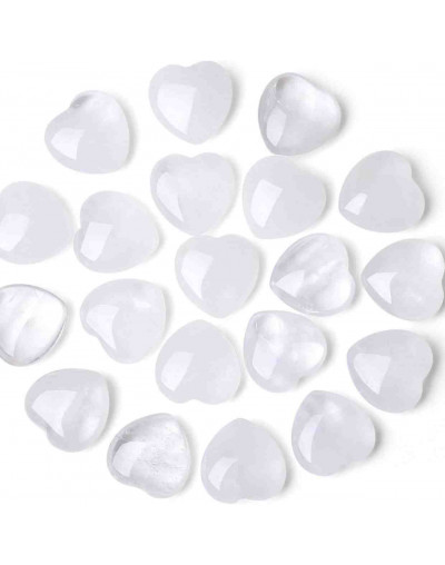 Cuarzo Cristal. Corazón (2). 16x5 milímetros. 1 mm perforación. 1 unidad.