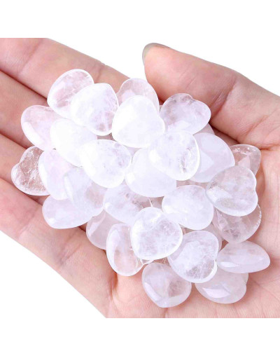 Cuarzo Cristal. Corazón (2). 16x5 milímetros. 1 mm perforación. 1 unidad.