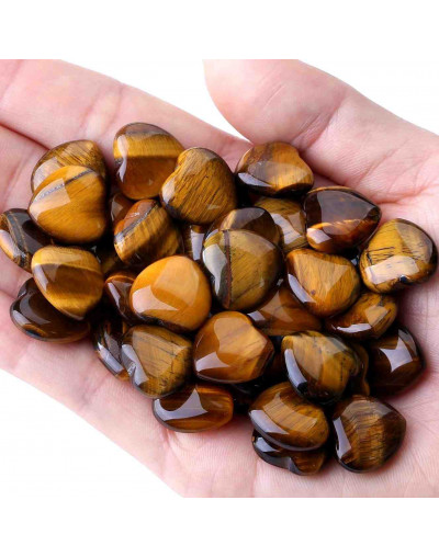 Ojo de Tigre. Corazón (2). 16x5 milímetros. 1 mm perforación. 1 unidad.