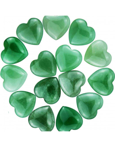 Aventurina Verde. Corazón (2). 16x5 milímetros. 1 mm perforación. 1 unidad.