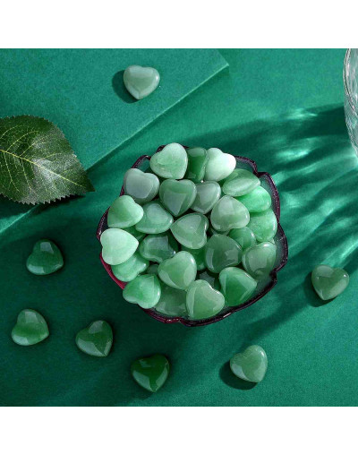 Aventurina Verde. Corazón (2). 16x5 milímetros. 1 mm perforación. 1 unidad.