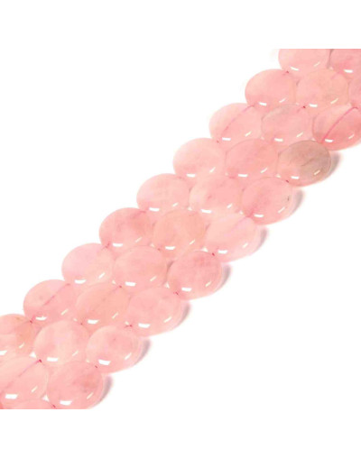 Cuarzo Rosa. Moneda. 16x6 milímetros. 1 mm perforación. 1 unidad.