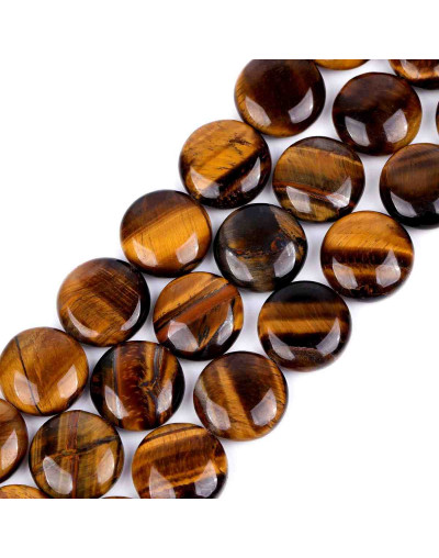 Ojo de Tigre. Moneda. 16x6 milímetros. 1 mm perforación. 1 unidad.