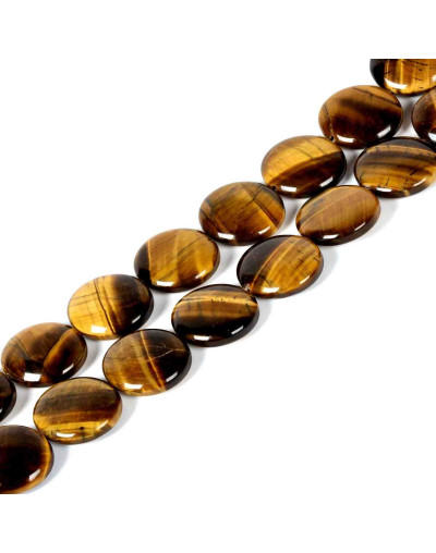 Ojo de Tigre. Moneda. 16x6 milímetros. 1 mm perforación. 1 unidad.