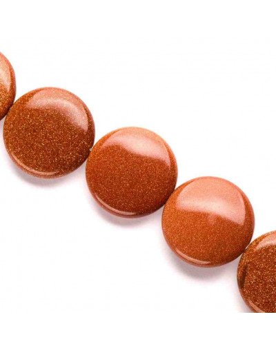 Aventurina Café. Moneda. 16x6 milímetros. 1 mm perforación. 1 unidad.