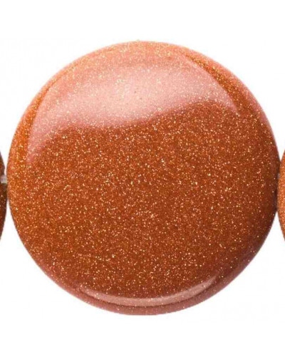 Aventurina Café. Moneda. 16x6 milímetros. 1 mm perforación. 1 unidad.