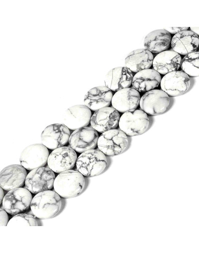 Howlite. Moneda. 16x6 milímetros. 1 mm perforación. 1 unidad.