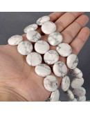 Howlite. Moneda. 16x6 milímetros. 1 mm perforación. 1 unidad. Howlite. Moneda. 16x6 milímetros. 1 mm perforación. 1 unidad.