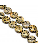 Jásper Dálmata. Moneda. 16x6 milímetros. 1 mm perforación. 1 unidad.