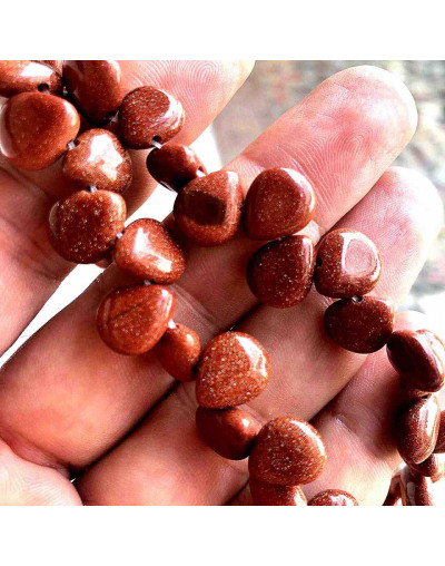 Aventurina Cafe. Gota. Perforación horizontal. 10x12 milímetros. 1 mm perforación. 1 unidad.