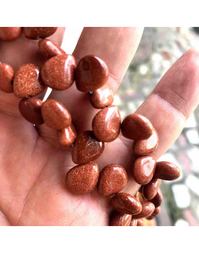 Aventurina Cafe. Gota. Perforación horizontal. 10x12 milímetros. 1 mm perforación. 1 unidad.