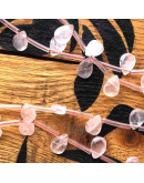 Cuarzo Rosa. Gota Faceteada. Perforación horizontal. 8x12x4 milímetros. 1 mm perforación. 1 unidad. Cuarzo Rosa. Gota Faceteada. Perforación horizontal. 8x12x4 milímetros. 1 mm perforación. 1 unidad.
