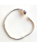 Cadena pulsera. Tipo Pandora. Aleación de cobre. Baño Platino. 180 mm longitud. 1 unidad.