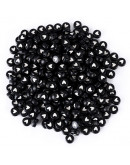 Corazón blanco sólido. Moneda negra. 7 milímetros lado. 1,5 mm perforación. 100 uds aproximado.