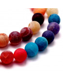 Agata. Varios colores (2). Frost. 04 mm diámetro. 1 mm perforación. 90 unidades hilo (aproximado).