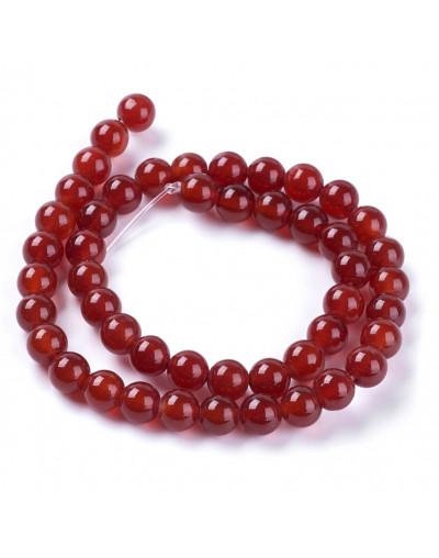 Carnelian. 04 milímetros diámetro. 1 mm perforación. 90 uds hilo aprox. 1 hilo.