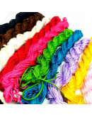 Cordón de nylon. Acabado satén. 1 mm grosor. 10 colores. 24 metros por color. Total 240 mts. 1 set. Cordón de nylon. Acabado satén. 1 mm grosor. 10 colores. 24 metros por color. Total 240 mts. 1 set.