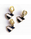 Nicaragua Mapa. Pandora Charm. Aleación Cobre. Baño 18K Gold. 15x12x2 mm. 5 mm perforacion. 1 ud.