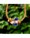 Nicaragua Mapa. Pandora Charm. Aleación Cobre. Baño 18KGold. 13x11x7 mm. 5 mm perforacion. 1 ud.