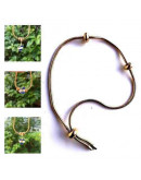 Cadena pulsera regulable. Aleación cobre. Baño 18KGold. 240 mm longitud. Incluye donas ajuste. 1 ud.