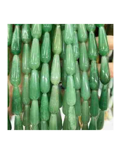 Aventurina Verde. Gota. Perforación vertical. 30x10 milímetros. 1 mm perforación. 1 unidad.