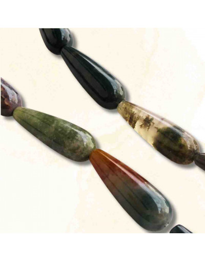 Agata. Gota. Perforación vertical. 30x10 milímetros. 1 mm perforación. 1 unidad.