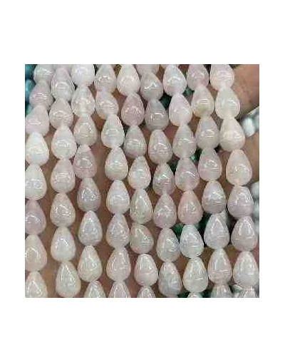 Cuarzo Rosa. Gota. Perforación vertical. 12x8 milímetros. 1 mm perforación. 1 unidad.