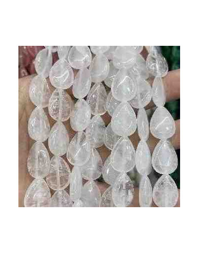 Cuarzo Cristal. Gota. Perforación vertical. 18x13 milímetros. 1 mm perforación. 1 unidad.