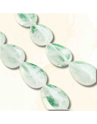 Cuarzo Cristal. Gota. Perforación vertical. 18x13 milímetros. 1 mm perforación. 1 unidad.