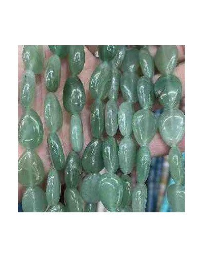 Aventurina Verde. Gota. Perforación vertical. 18x13 milímetros. 1 mm perforación. 1 unidad.