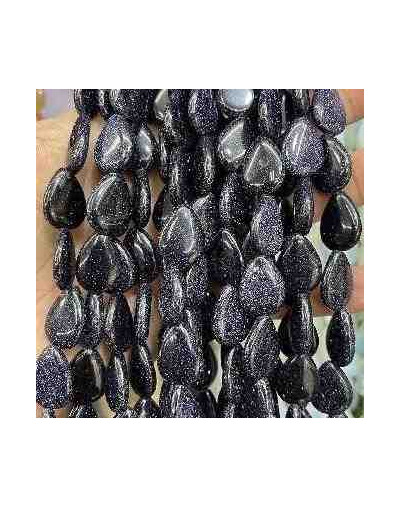 Aventurina Azul. Gota. Perforación vertical. 18x13 milímetros. 1 mm perforación. 1 unidad.