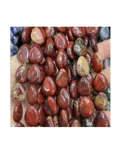 Jásper Rojo. Gota. Perforación vertical. 18x13 milímetros. 1 mm perforación. 1 unidad.