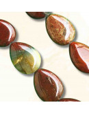 Jásper Rojo. Gota. Perforación vertical. 18x13 milímetros. 1 mm perforación. 1 unidad. Jásper Rojo. Gota. Perforación vertical. 18x13 milímetros. 1 mm perforación. 1 unidad.