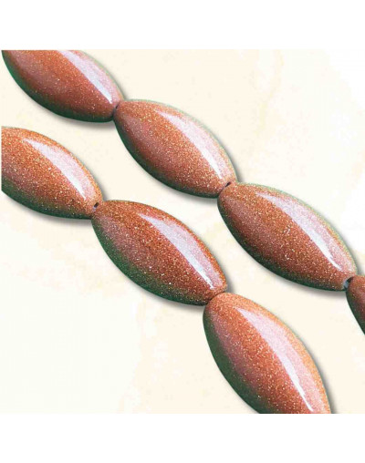 Aventurina Café. Perforación vertical. 20x10 milímetros. 1 mm perforación. 1 unidad.