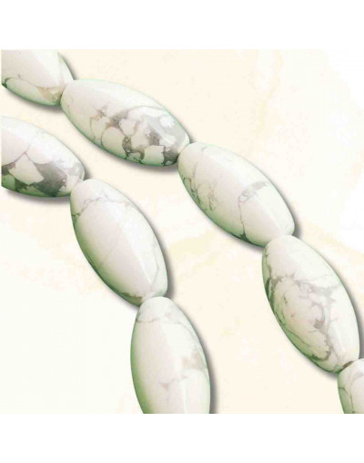 Howlite. Perforación vertical. 20x10 milímetros. 1 mm perforación. 1 unidad.