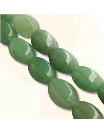 Aventurina Verde. Perforación vertical. 20x10 milímetros. 1 mm perforación. 1 unidad.