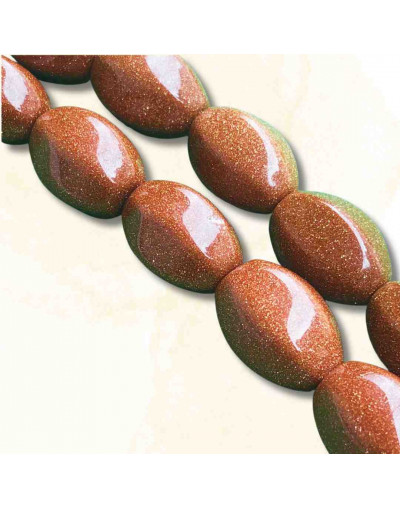 Aventurina Café. Perforación vertical. 20x10 milímetros. 1 mm perforación. 1 unidad.