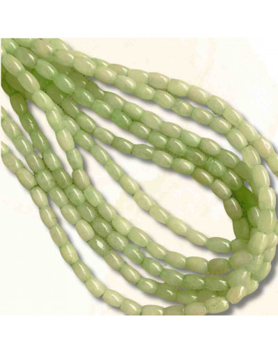 Calcedonia Teñida. Amazonita. Barril. 9x6 mm. 1 mm perforación. 40 uds hilo aprox. 1 hilo.